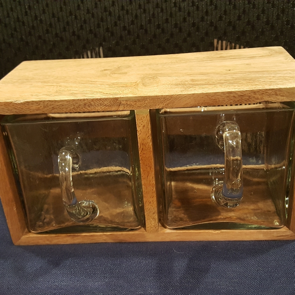 Wooden and glass storage unit